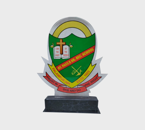 Green Shield Acrylic Plaque on Black Base - SKU ACA-001 - Acrylic