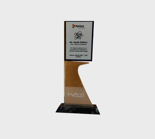 Amber Acrylic Plaque with Stepped Cut Edge - SKU ACA-007 - Acrylic