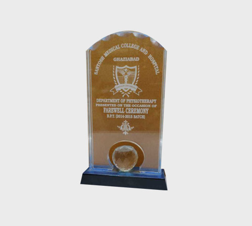 Amber Acrylic Arch Plaque with Sphere Accent - SKU ACA-016 - Acrylic
