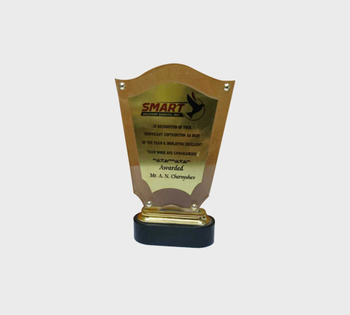 Gold Acrylic Crest Plaque with Dove Icon - SKU ACA-025 - Acrylic