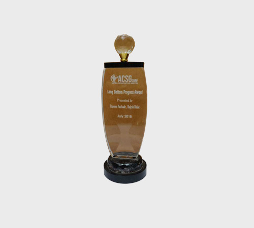 Amber Acrylic Tower Plaque with Ball Topper - SKU ACA-026 - Acrylic