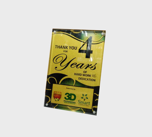 Gold-Green Acrylic Rectangular Plaque - SKU ACA-032 - Acrylic