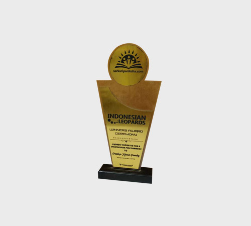 Amber Acrylic Tower Plaque with Circular Medallion - SKU ACA-034 - Acrylic
