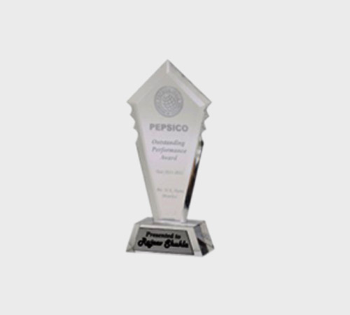Clear Acrylic Pointed Plaque on Clear Base - SKU ACA-038 - Acrylic