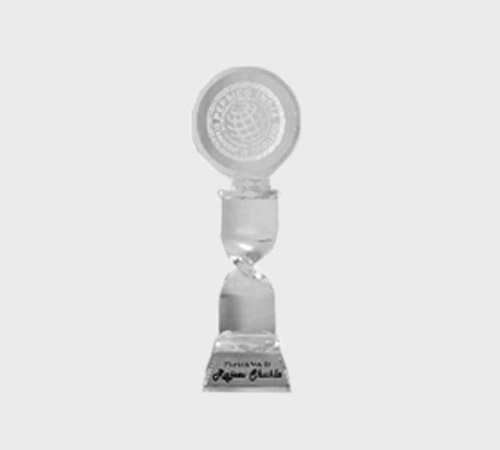 Clear Acrylic Globe Trophy with Twisted Stem - SKU ACA-040 - Acrylic