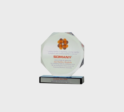 Frosted Acrylic Octagon Plaque with Clover Emblem - SKU ACA-041 - Acrylic