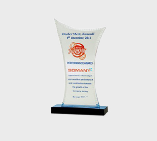 Clear Acrylic Curved Vase-Shaped Plaque - SKU ACA-042 - Acrylic