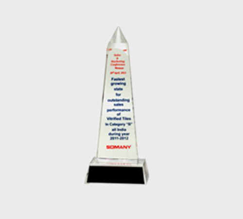 Clear Acrylic Obelisk Award on Black Base - SKU ACA-044 - Acrylic