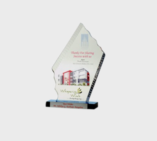 Clear Acrylic Diamond Plaque with Building Print - SKU ACA-045 - Acrylic
