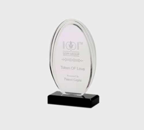Clear Acrylic Oval Plate with Pink Tint - SKU ACA-049 - Acrylic