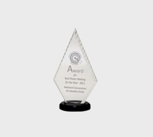 Clear Acrylic Faceted Diamond on Black Base - SKU ACA-052 - Acrylic
