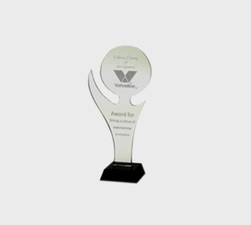 Clear Acrylic Balloon-Shaped Plaque on Black Base - SKU ACA-054 - Acrylic