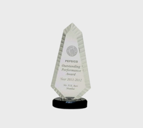 Clear Acrylic Faceted Icicle on Black Base - SKU ACA-055 - Acrylic