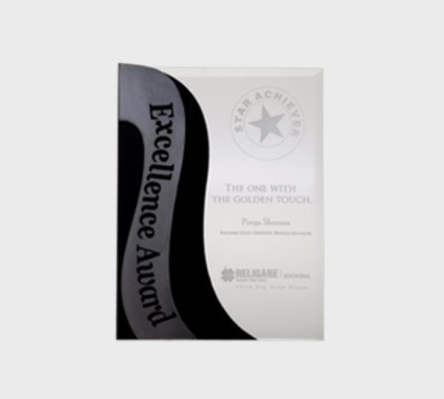 Clear Acrylic Plaque with Black Wave Accent - SKU ACA-057 - Acrylic