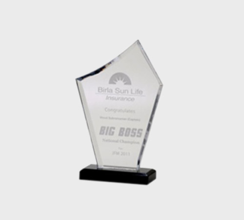 Clear Acrylic Asymmetric Diamond on Black Base - SKU ACA-059 - Acrylic