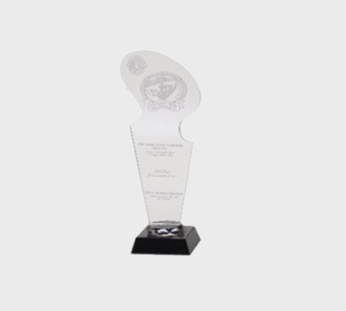 Clear Acrylic Paddle-Shaped Plaque with Crest - SKU ACA-062 - Acrylic