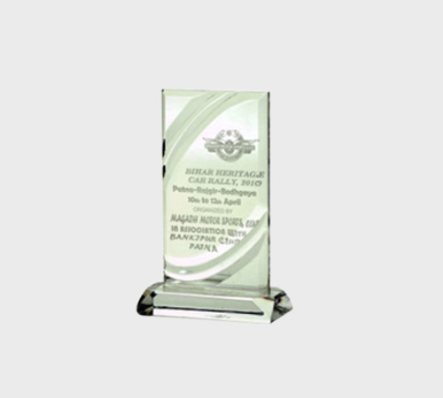 Clear Acrylic Rectangular Plaque with Green Pattern - SKU ACA-064 - Acrylic