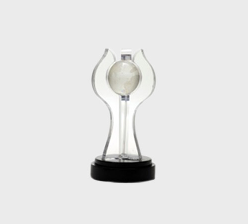Clear Acrylic Flame-Arms Award with Frosted Globe - SKU ACA-066 - Acrylic