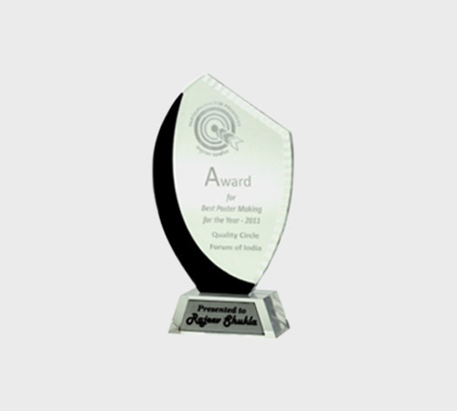 Clear Acrylic Leaf-Shaped Plaque with Black Accent - SKU ACA-067 - Acrylic