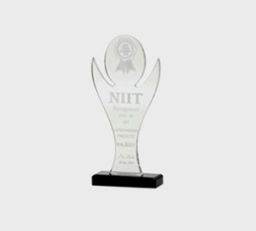 Clear Acrylic Flared Trophy with Ribbon Medallion - SKU ACA-069 - Acrylic