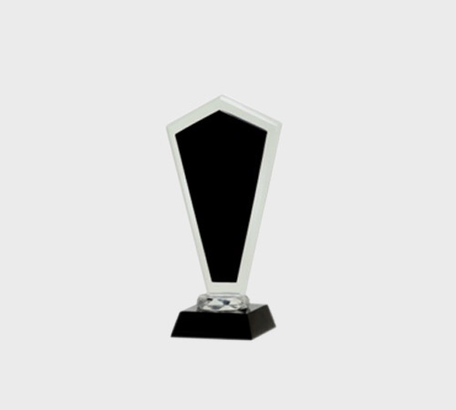 Black and Clear Acrylic Shield Plaque - SKU ACA-071 - Acrylic