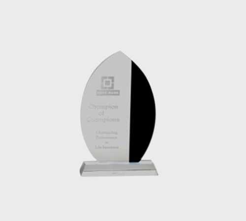 Two-Tone Black and Clear Acrylic Leaf Plaque - SKU ACA-072 - Acrylic