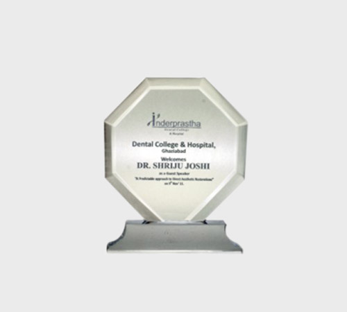 Frosted Acrylic Octagon Plaque on Silver Base - SKU ACA-073 - Acrylic