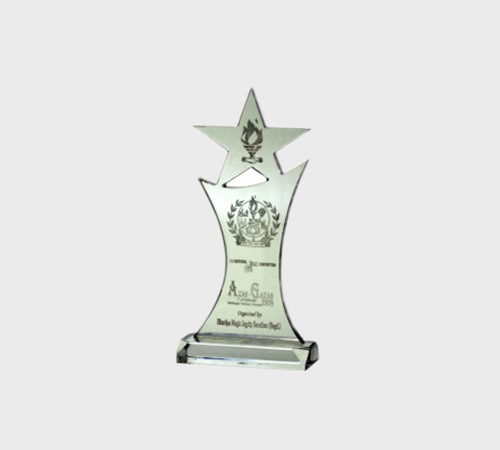 Clear Acrylic Star-Crown Award on Clear Base - SKU ACA-077 - Acrylic