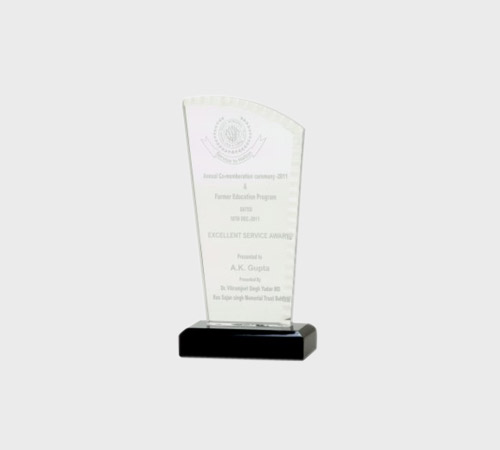 Clear Acrylic Curved-Sail Plaque on Black Base - SKU ACA-087 - Acrylic