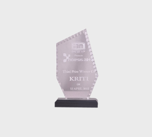 Pink-Grey Acrylic Serrated-Edge Plaque - SKU ACA-091 - Acrylic