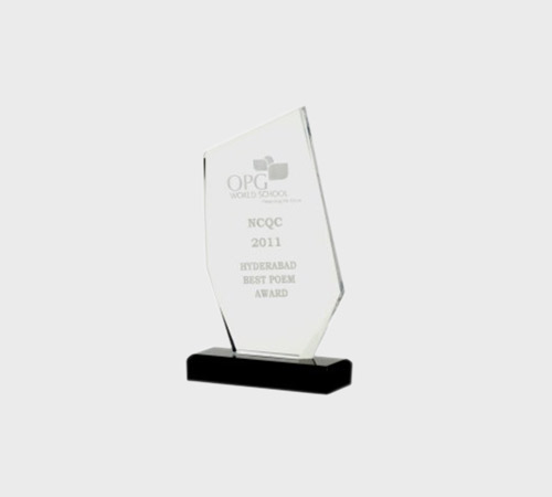 Clear Acrylic Pentagon Plaque with Notched Corner - SKU ACA-095 - Acrylic