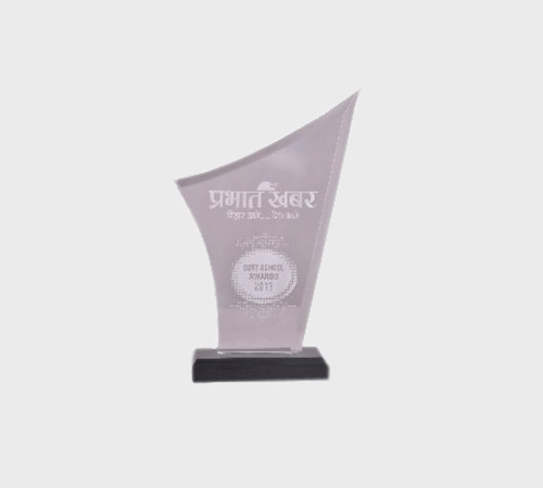 Pink-Grey Acrylic Sail Plaque on Black Base - SKU ACA-098 - Acrylic
