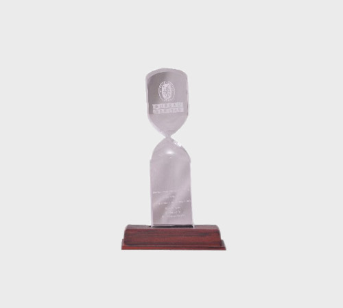 Clear Acrylic Hourglass Award on Wood Base - SKU ACA-100 - Acrylic