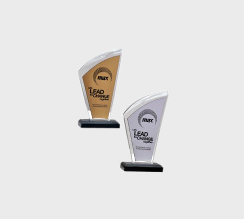 Gold and Silver Acrylic Sail-Shaped Plaques - SKU ACA-101 - Acrylic