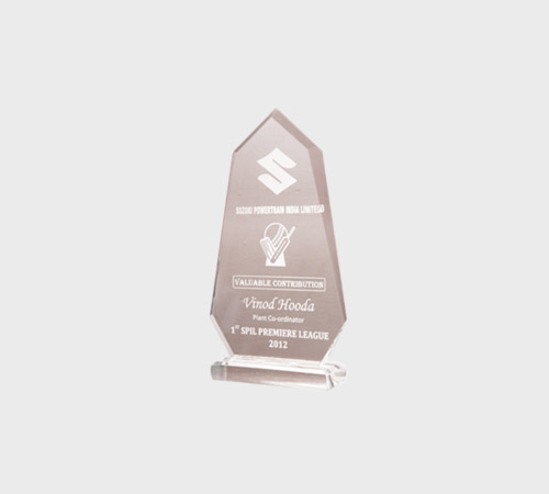 Smoke-Grey Acrylic Pentagon Plaque on Clear Base - SKU ACA-105 - Acrylic