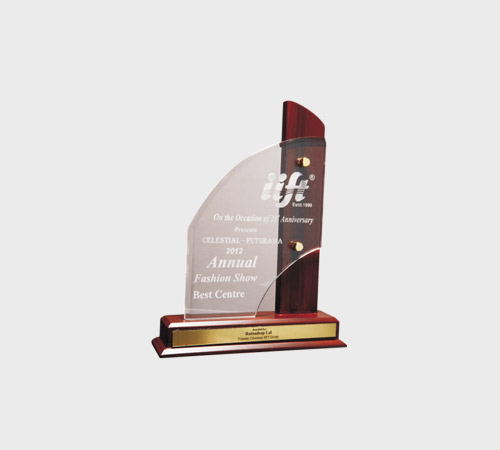Clear Acrylic Sail Plaque with Rosewood Accent - SKU ACA-110 - Acrylic