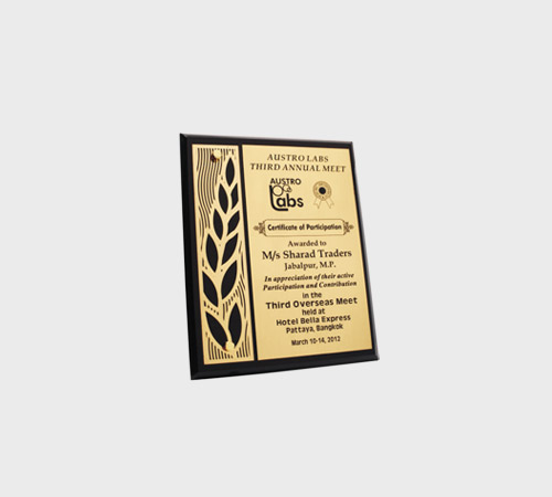 Gold and Black Acrylic Rectangular Plaque - SKU ACA-113 - Acrylic