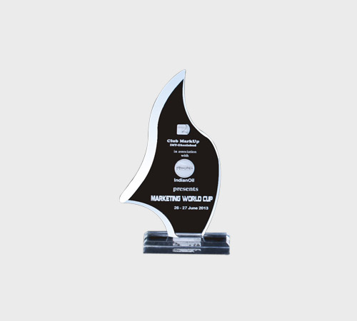 Black and Clear Acrylic Flame-Shaped Plaque - SKU ACA-116 - Acrylic