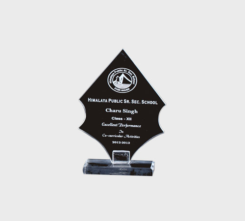 Black Acrylic Diamond Plaque on Clear Base - SKU ACA-126 - Acrylic