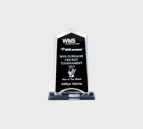 Black Acrylic House-Shaped Plaque with Silver Border - SKU ACA-132 - Acrylic
