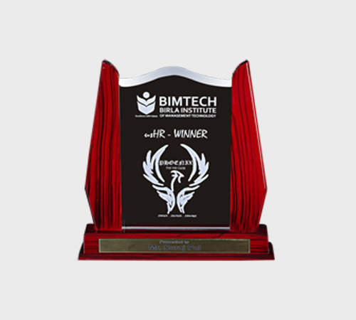 Black Acrylic Arch Plaque with Wood Pillars - SKU ACA-141 - Acrylic