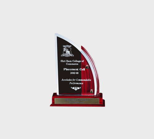 Black Acrylic Sail Plaque with Silver Edge - SKU ACA-142 - Acrylic