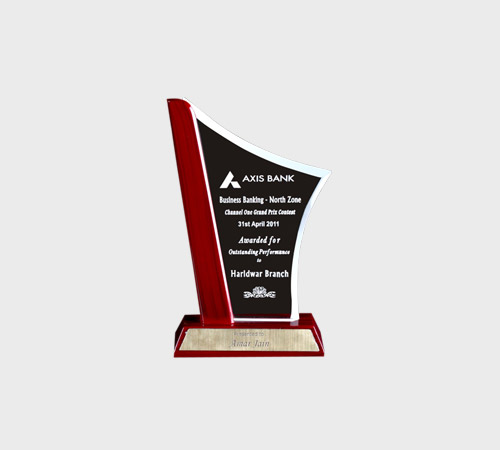 Black Acrylic Sail Plaque with Curved Edge - SKU ACA-145 - Acrylic