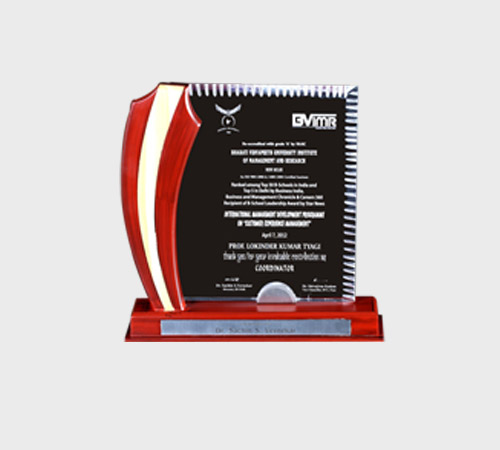 Black Acrylic Shield Plaque with Red-Cream Accent - SKU ACA-154 - Acrylic