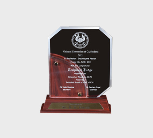 Black Acrylic Octagon Plaque on Rosewood Base - SKU ACA-155 - Acrylic