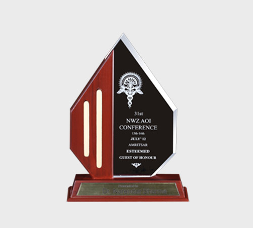 Black and Rosewood Acrylic Diamond Plaque - SKU ACA-159 - Acrylic