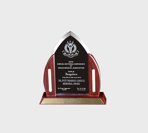 Black Acrylic Dome Plaque with Rosewood Trim - SKU ACA-165 - Acrylic