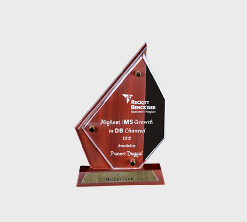 Rosewood and Black Acrylic Diamond Plaque - SKU ACA-167 - Acrylic