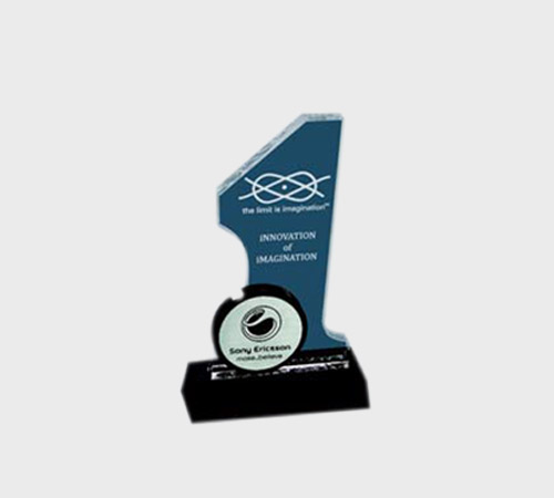 Blue Acrylic Number-One Award with Medallion - SKU ACA-168 - Acrylic