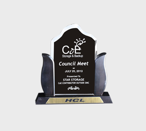 Black Acrylic Arch Plaque with Cream Wings - SKU ACA-175 - Acrylic